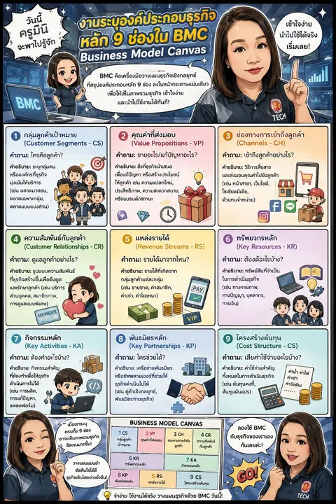 องค์ประกอบธุรกิจหลัก 9 ช่องใน BMC