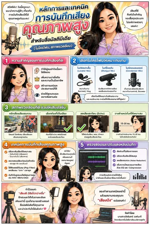 หลักการและเทคนิคการบันทึกเสียงคุณภาพสูงสำหรับสื่อมัลติมีเดีย 