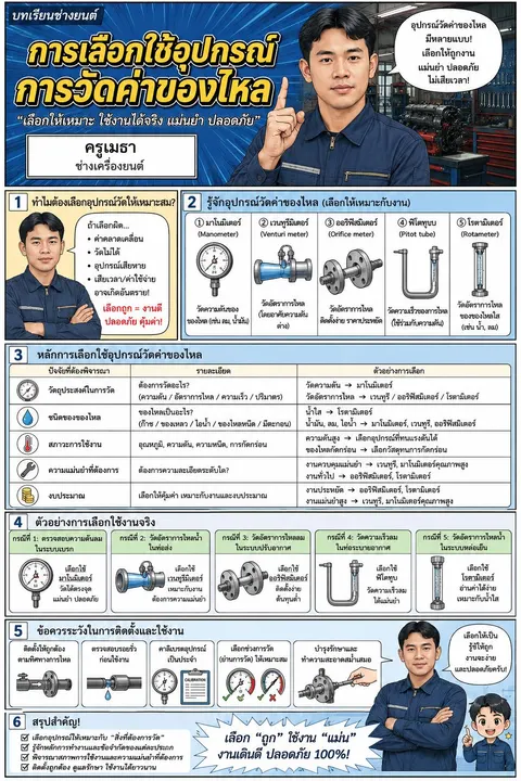 การเลือกใช้อุปกรณ์วัดการไหล
