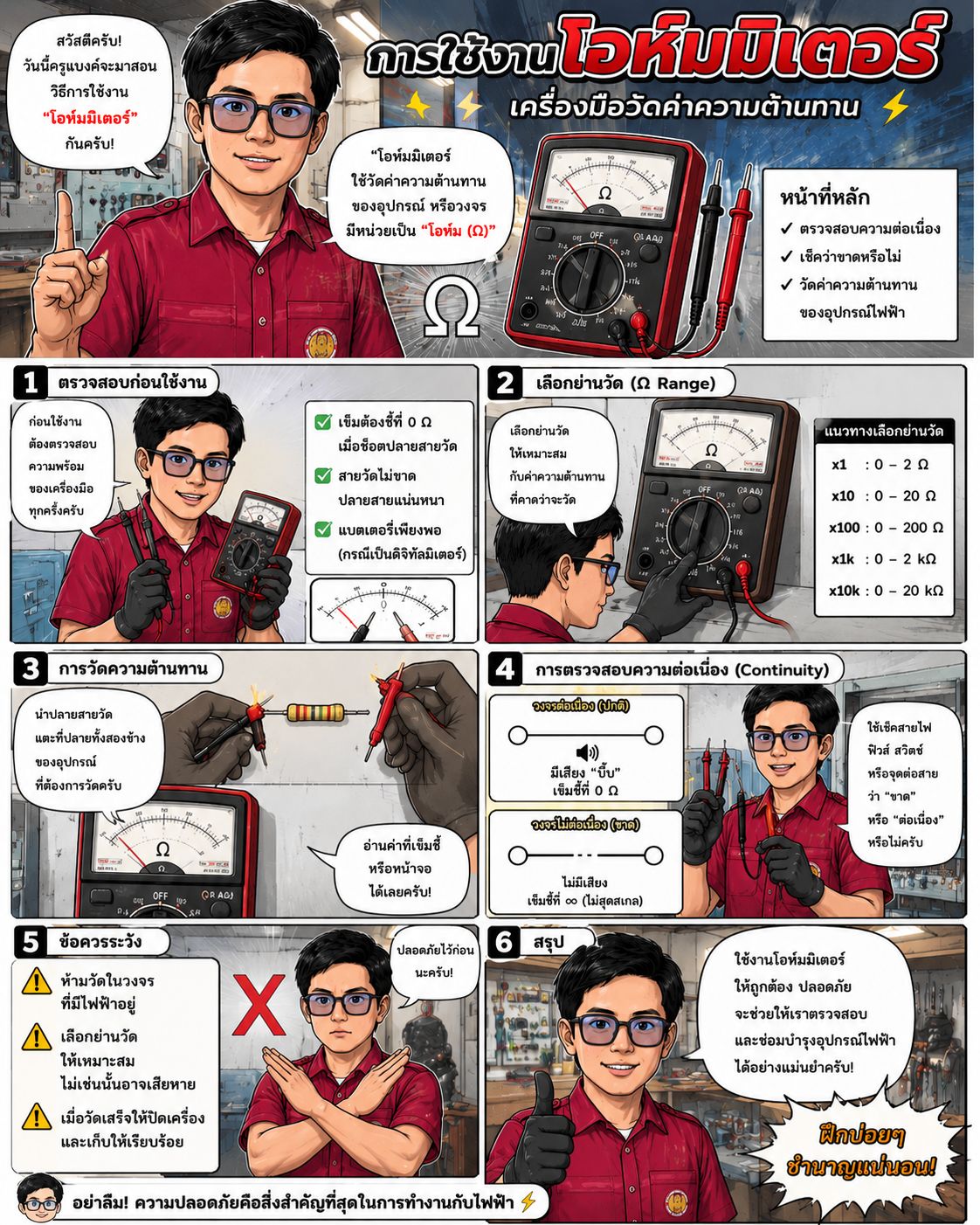 การใช้งานโอห์มมิเตอร์