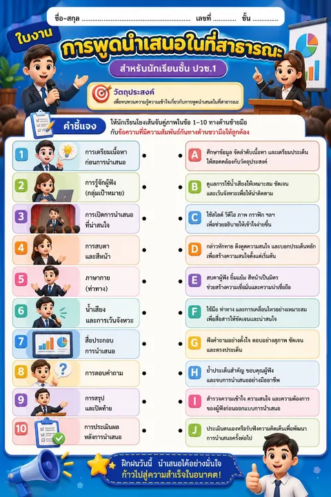 ใบงานการนำเสนอในพื้นที่สาธารณะ