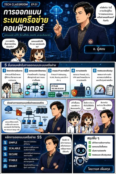 ใบความรู้ เรื่อง “การออกแบบระบบเครือข่ายคอมพิวเตอร์”