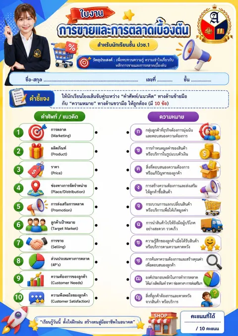 ใบงานการขายการตลาดเบื่องต้น