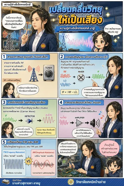 เปลี่ยนคลื่นวิทยุให้เป็นเสียง