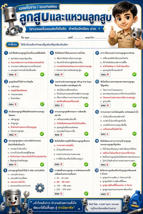 ใบงานพร้อมเฉลย