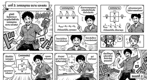 การต่อวงจรอนุกรม ขนานและผสม