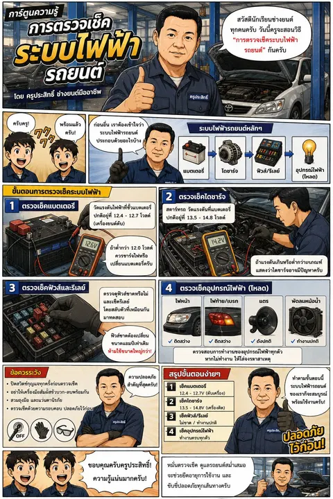 การตรวจเช็คระบบไฟฟ้ารถยนต์