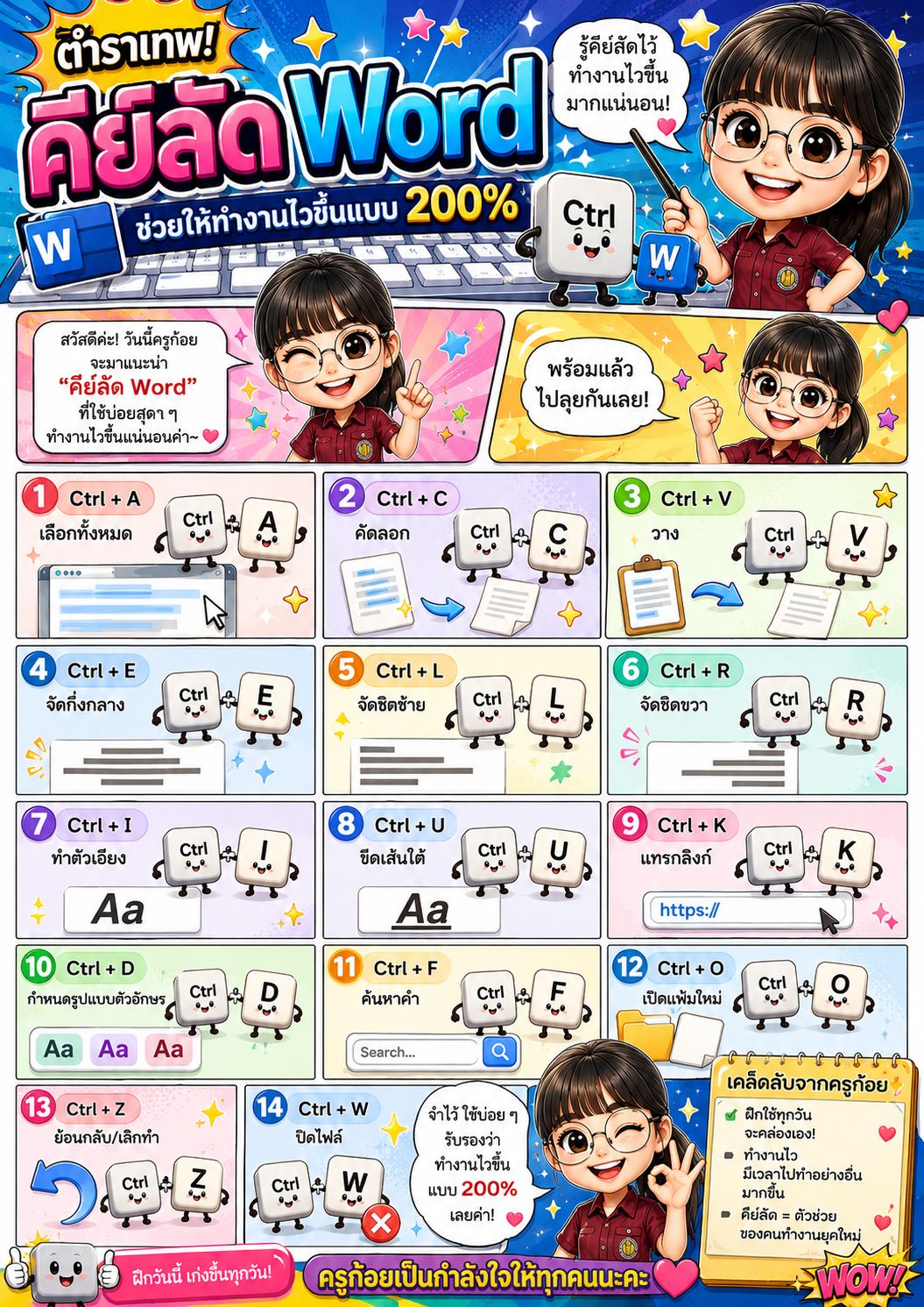 ตำราเทพ คีย์ลัด Word