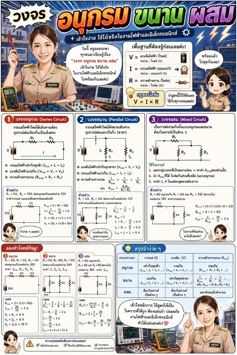 วงจรอนุกรม ขนาน ผสม