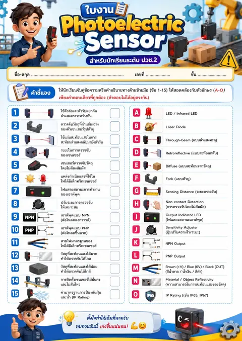 ใบงานเรื่อง Photoelectric Sensor