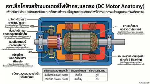 เจาะลึกโครงสร้างมอเตอร์ไฟฟ้ากระแสตรง