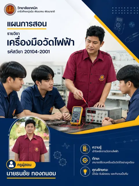 ปกแผนการสอนรายวิชาเครื่องมือวัดไฟฟ้า