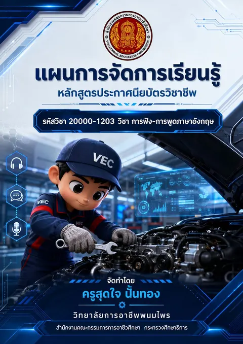ปกแผนการจัดการเรียนรู้วิชาการฟัง-การพูดภาษาอังกฤษ