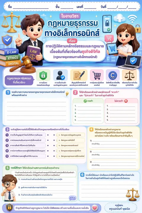 การปฏิบัติตามหลักจริยธรรมและกฎหมายเบื้องต้นที่เกี่ยวข้องกับธุรกิจดิจิทัล