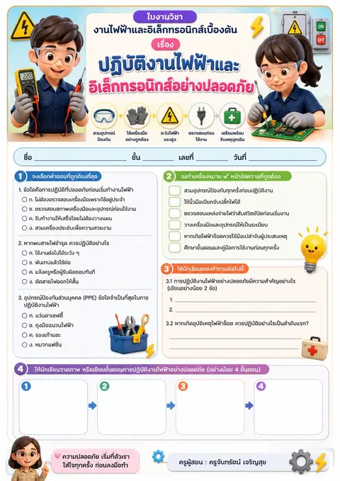 ใบงาน งานไฟฟ้า