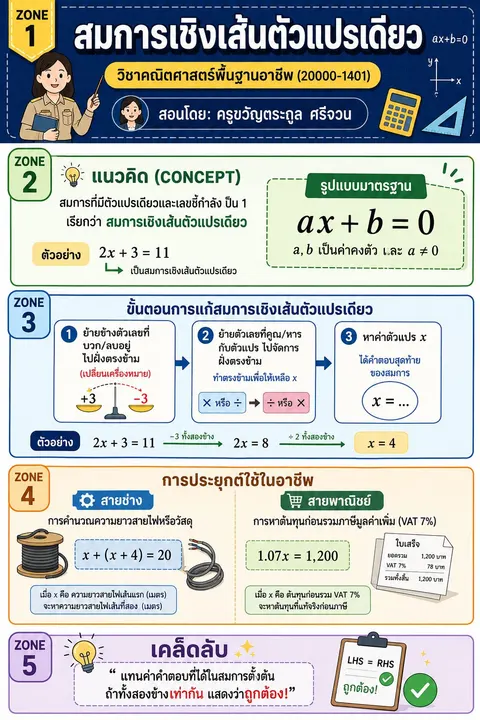 สมการเชิงเส้นตัวแปรเดียส