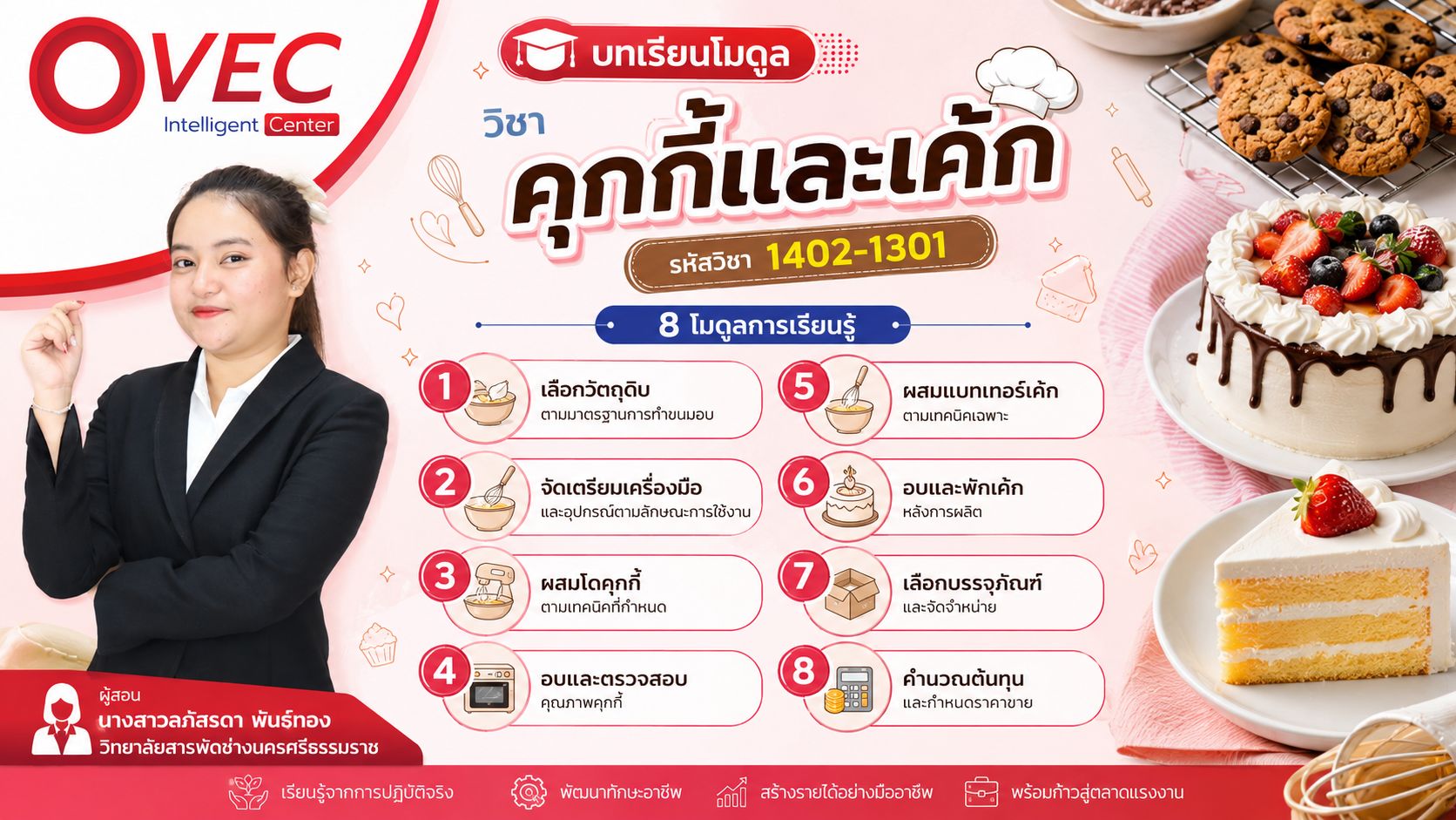 โมดูล วิชา คุกกี้และเค้ก
