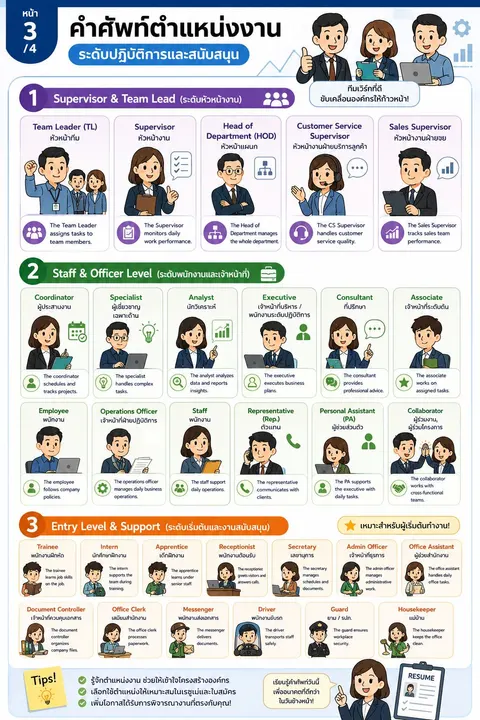 คำศัพท์และสำนวนที่ใช้ในการสมัครงาน