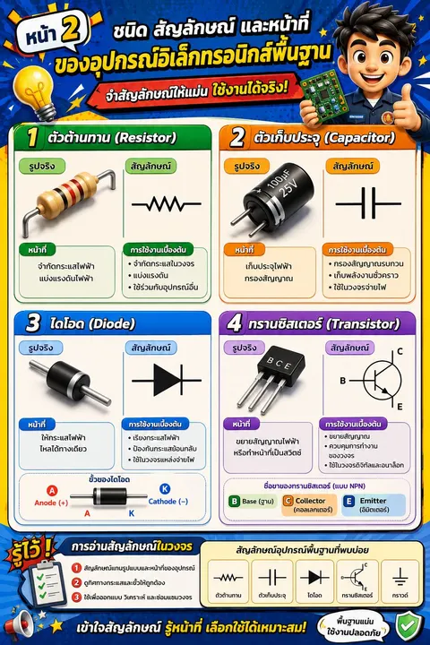ชนิด สัญลักษณ์ และหน้าที่ของอุปกรณ์