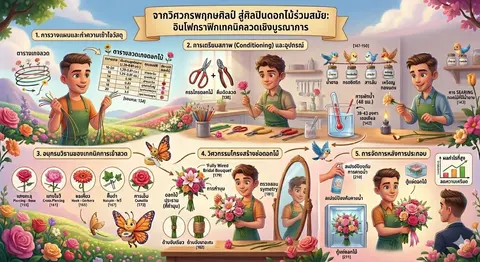 การวางแผน การเตรียมการ และการจัดดอกไม้ด้วยเทคนิคลวดเชิงบูรณาการ