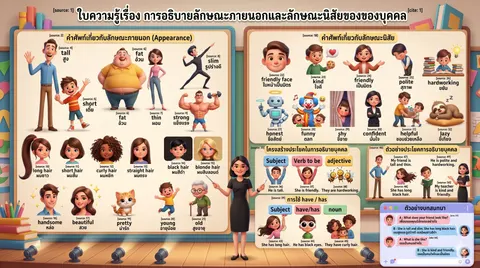 การอธิบายลักษณะภายนอกและลักษณะนิสัยของบุคคล