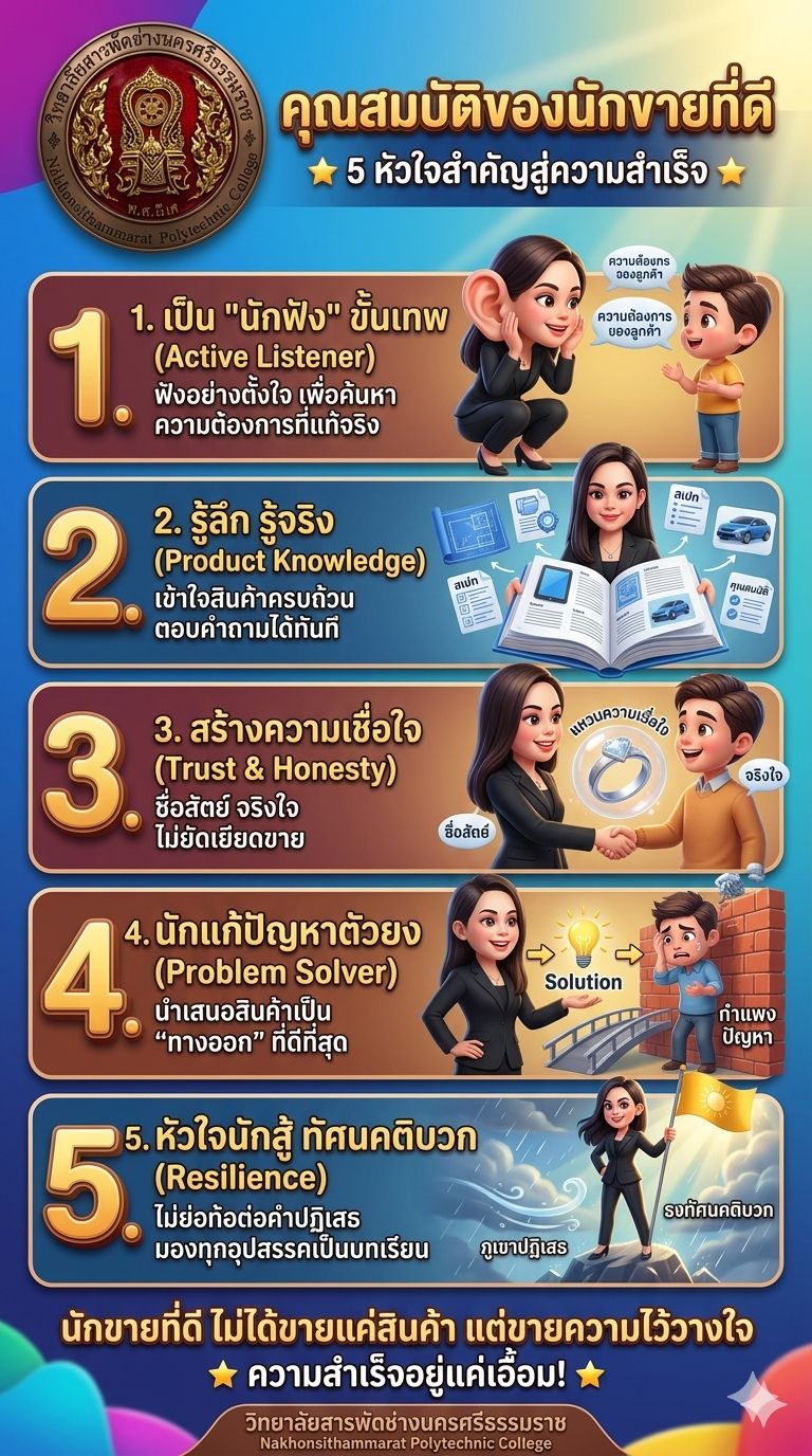 คุณสมบัติของนักขายที่ดี