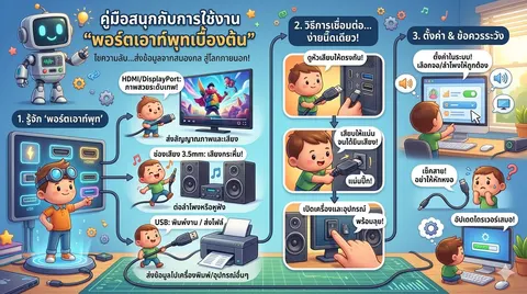 งานพอร์ตทำหน้าที่เอาท์พุทพอร์ตเบื้องต้น 