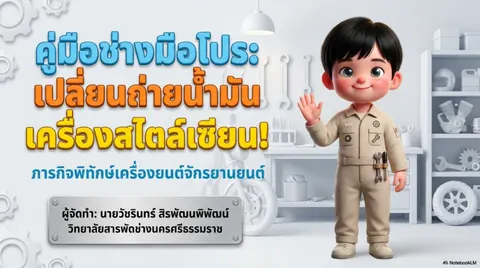 Slide นำเสนอ การเปลี่ยนถ่ายน้ำมันเครื่อง