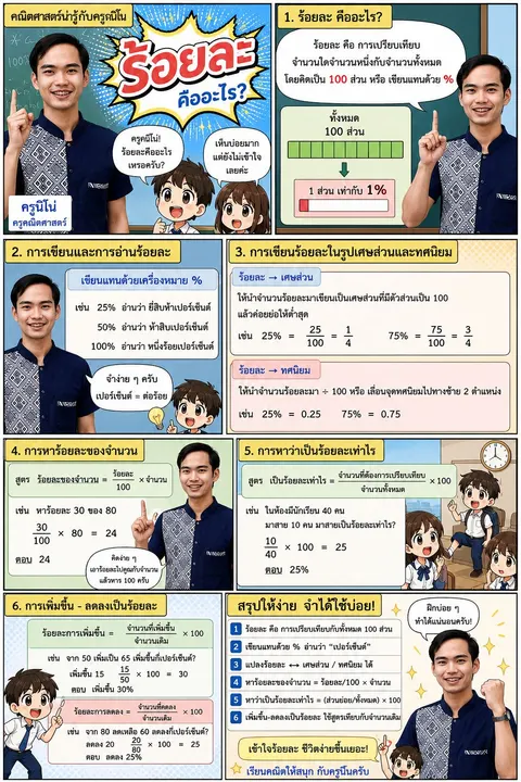 เรียนรู้ร้อยละกับครูนีโน่