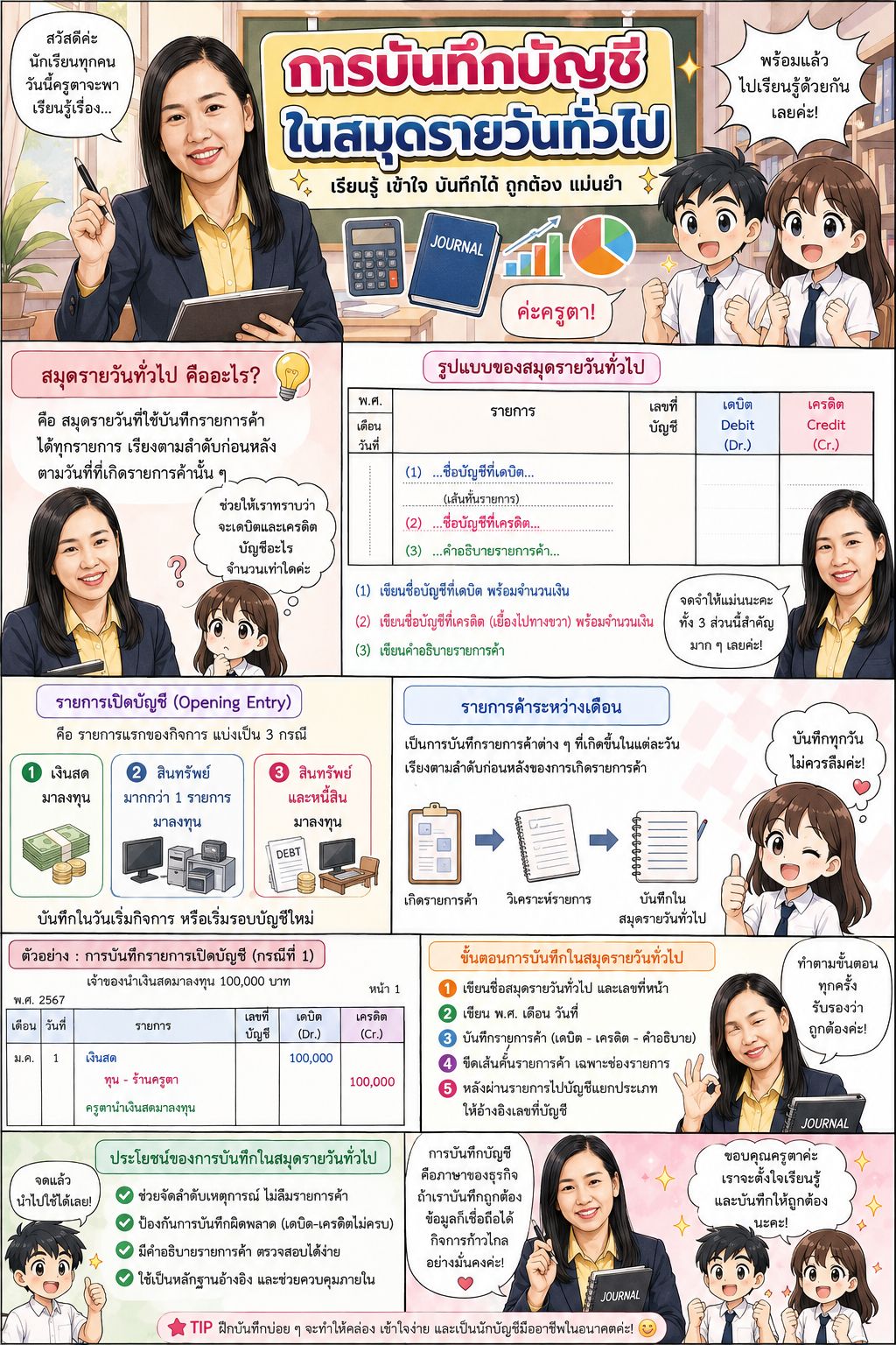 การบันทึกบัญชีในสมุดรายวันทั่วไป