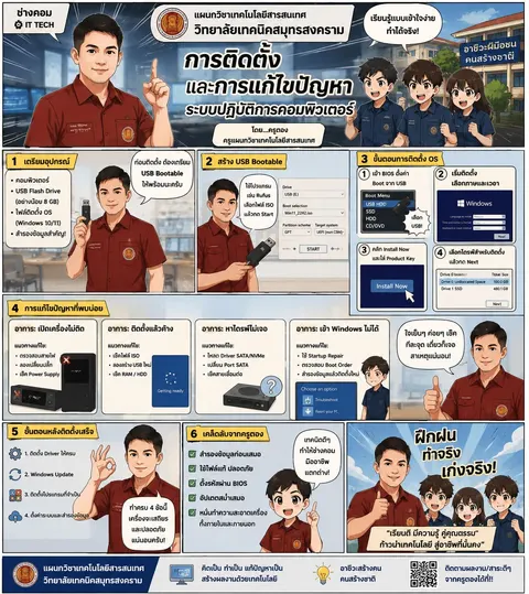 การติดตั้ง และการแก้ไขปัญหาระบบปฏิบัติการคอมพิวเตอร