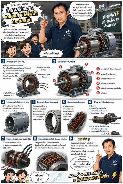 โครงสร้างของเครื่องกำเนิดไฟฟ้ากระแสสลับ