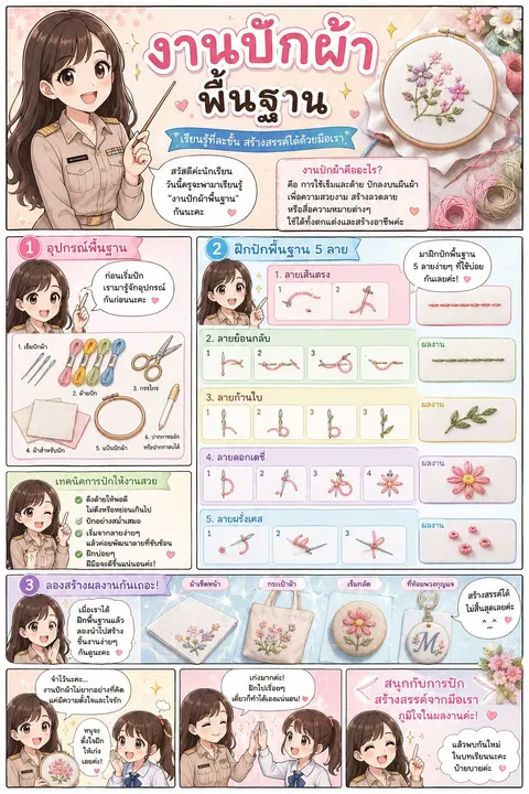 การปักผ้าพื้นฐาน