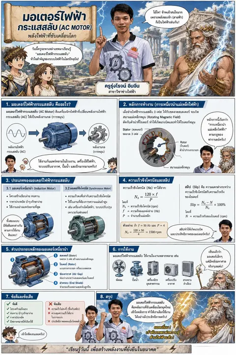 Infographic เรื่องมอเตอร์ไฟฟ้าเบื้องต้น