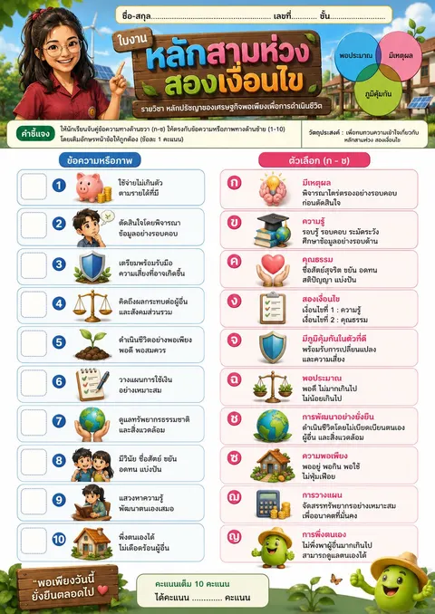 ใบงานหลักสามห่วง สองเงื่อนไข