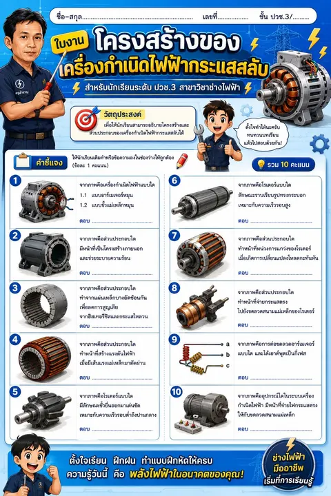 โครงสร้างของเครื่องกำเนิดไฟฟ้ากระแสสลับ