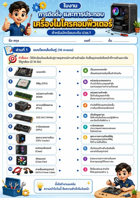 การติดตั้ง และการประกอบเครื่องไมโครคอมพิวเตอร์