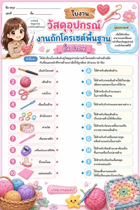 วัสดุอุปกรณ์งานถักโครเชต์