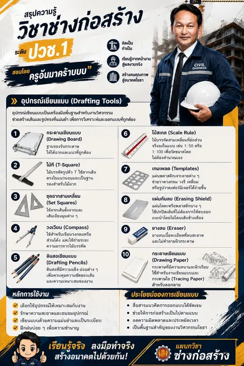 ใบความรู้อุปกรณ์เขียนแบบ