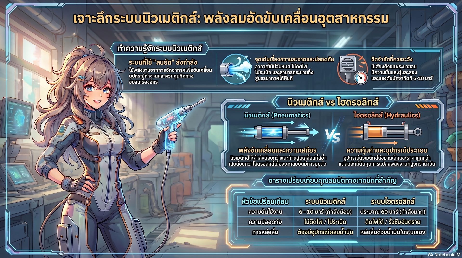 หลักการพื้นฐานและบทบาทของระบบนิวเมติกส์