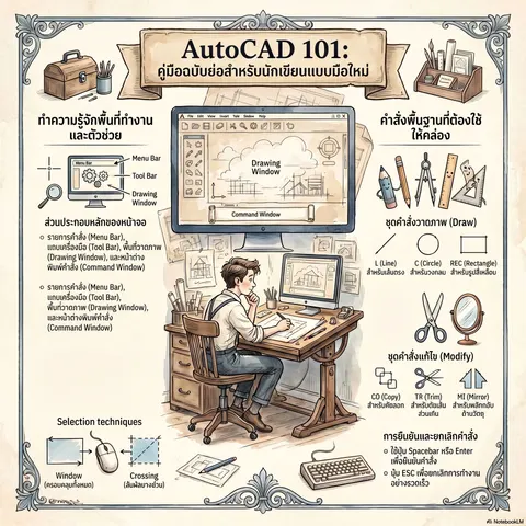 ความรู้เบื้องต้นเกี่ยวกับโปรแกรม AutoCAD