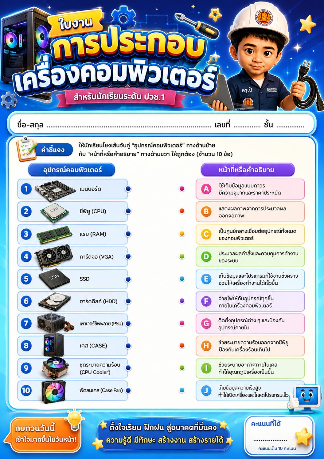 ใบงานคอมพิวเตอร์