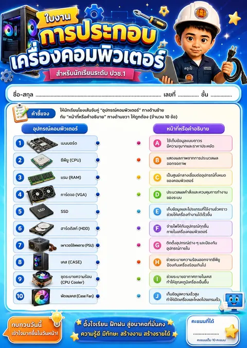 ใบงานคอมพิวเตอร์
