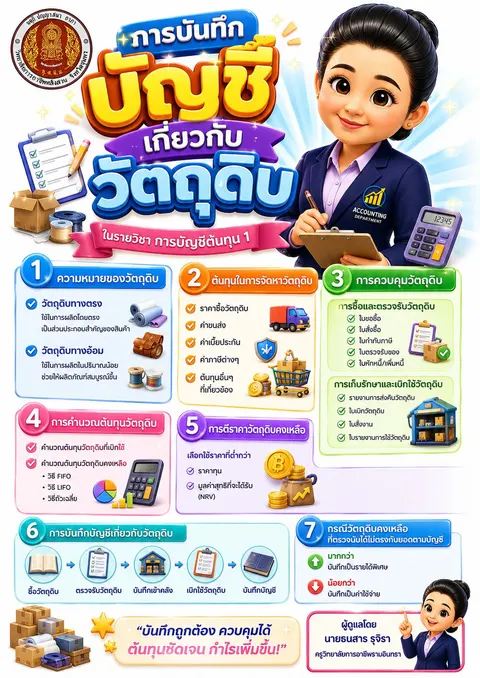 การบันทึกบัญชีเกี่ยวกับวัตถุดิบ