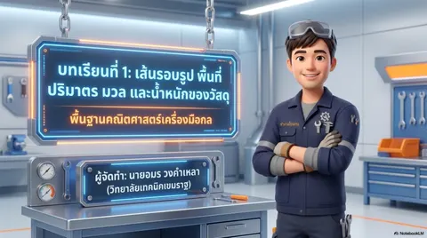 คณิตศาสตร์เครื่องมือกล-เส้นรอบรูป พื้นที่ ของวัสดุ