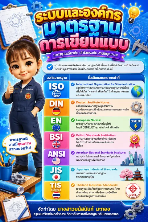 ใบความรู้ "ระบบและองค์กรมาตรฐานการเขียนแบบ"