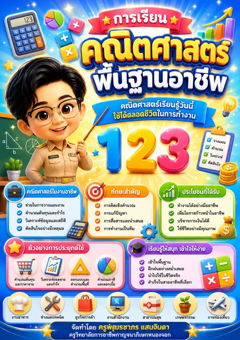 ครูสอนคณิตศาสตร์พื้นฐานอาชีพ