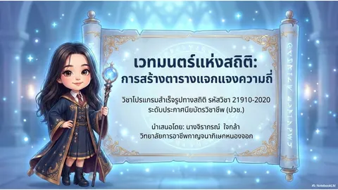 การสร้างตารางแจกแจงความถี่