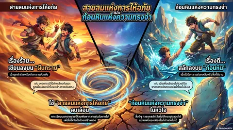 การย่อความ เรื่องสายลมแห่งการให้อภัย ก้อนหินแห่งความทรงจำ