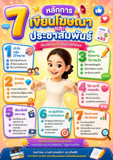 การเขียนโฆษณา ประชาสัมพันธ์